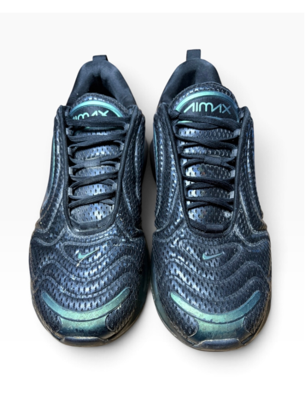 💚 Men's Nike Air Max 720 Sneakers Black and Green Size 10.5 🖤